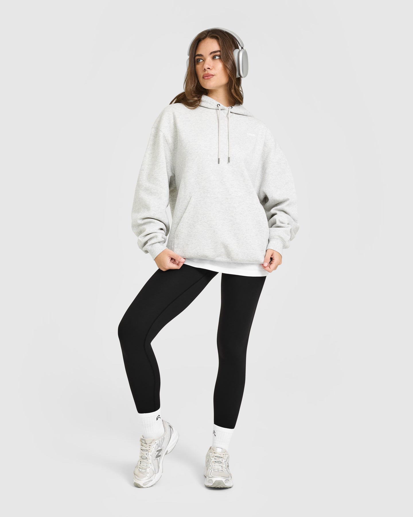Foundations Oversized Hoodie | Light Gray Marl