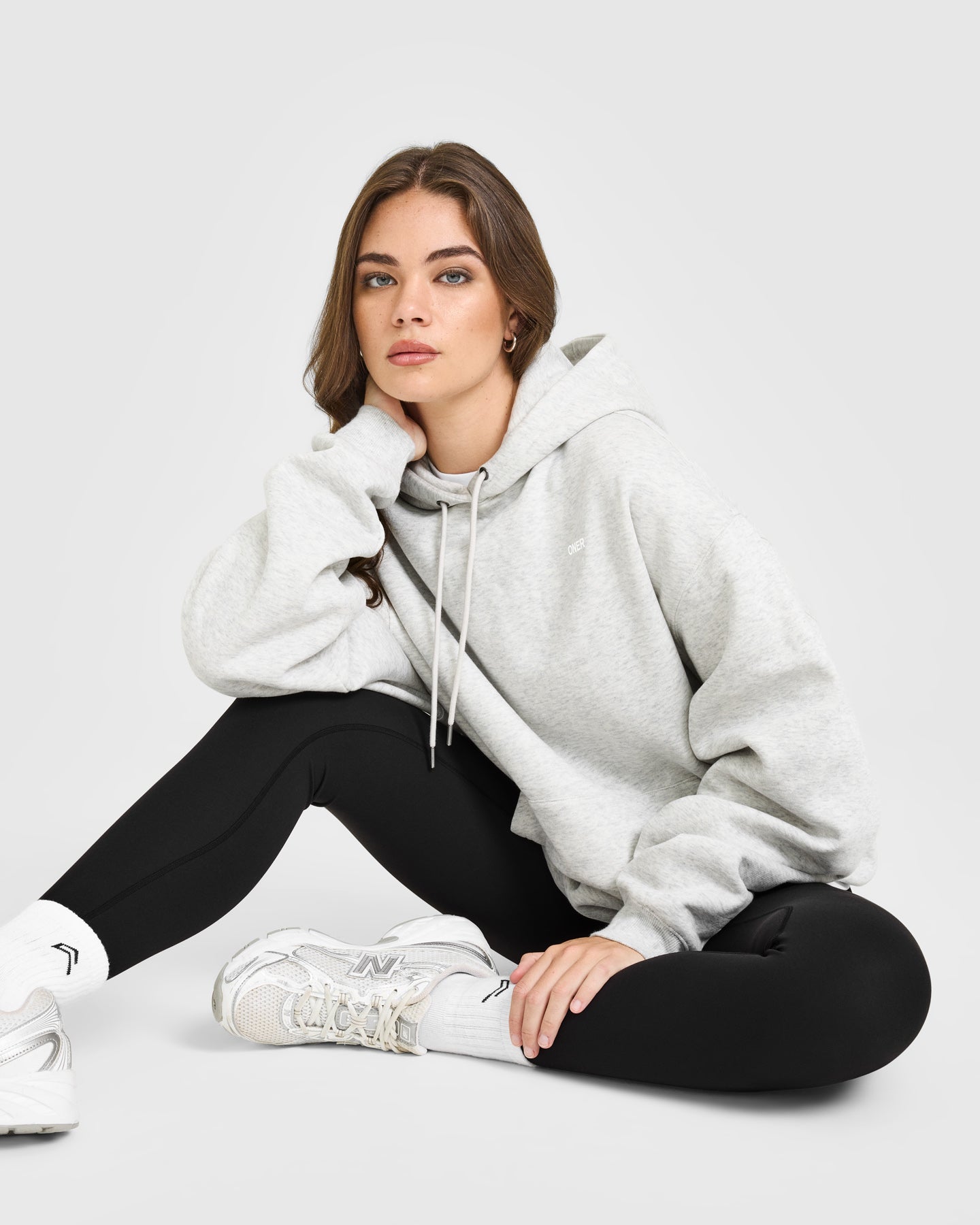 Foundations Oversized Hoodie | Light Gray Marl