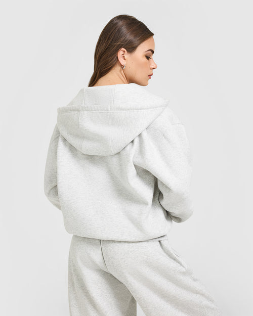 Foundations Zip Up Hoodie | Light Gray Marl