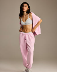 Foundations Oversized Oner Girlfriend Joggers | Chalk Pink