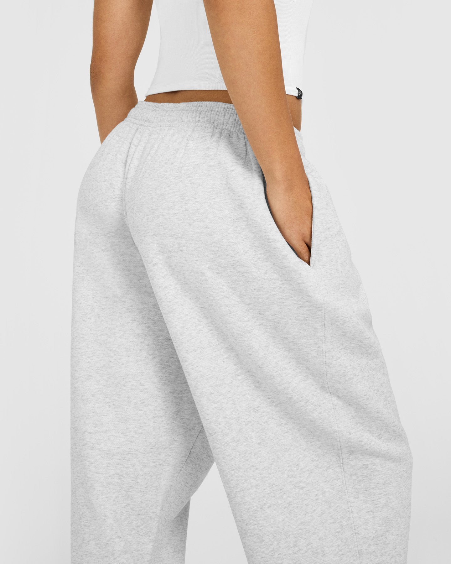 Foundations Oversized Oner Girlfriend Joggers | Light Grey Marl