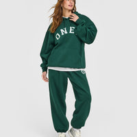 Foundations Oversized Oner Girlfriend Joggers | Racing Green