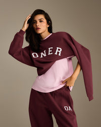 Foundations Oversized Oner Girlfriend Joggers | Rosewood