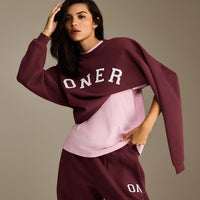 Foundations Oversized Oner Girlfriend Joggers | Rosewood