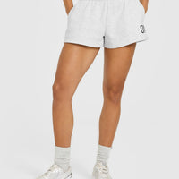 Foundations Oversized Oner Girlfriend Shorts | Light Gray Marl