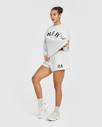 Foundations Oversized Oner Girlfriend Shorts | Light Gray Marl