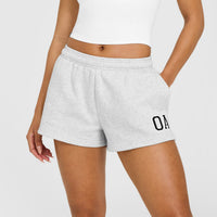 Foundations Oversized Oner Girlfriend Shorts | Light Gray Marl