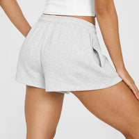 Foundations Oversized Oner Girlfriend Shorts | Light Grey Marl