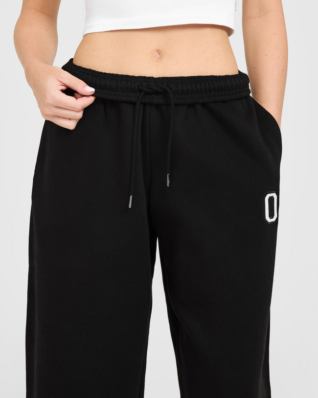 Foundations Oversized Oner Girlfriend Straight Leg Joggers | Black