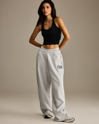 Foundations Oversized Oner Girlfriend Straight Leg Joggers | Light Grey Marl