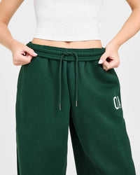 Foundations Oversized Oner Girlfriend Straight Leg Joggers | Racing Green
