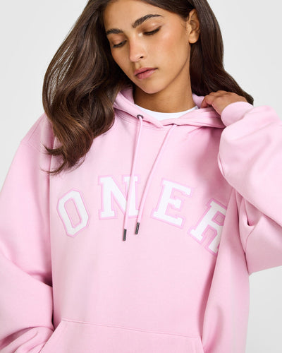 Foundations Oversized Oner Girlfriend Hoodie | Chalk Pink