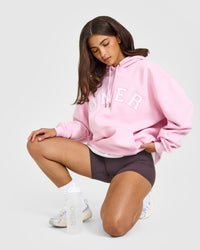 Foundations Oversized Oner Girlfriend Hoodie | Chalk Pink