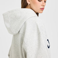 Foundations Oversized Oner Girlfriend Hoodie | Light Grey Marl