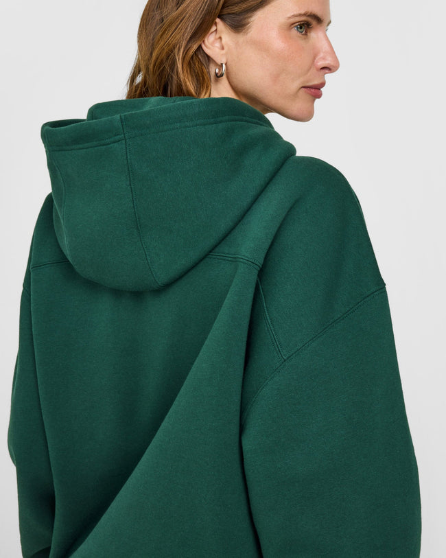Foundations Oversized Oner Girlfriend Hoodie | Racing Green