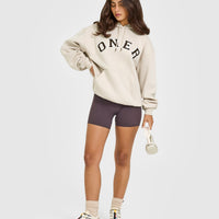 Foundations Oversized Oner Girlfriend Hoodie | Sand