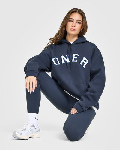 Foundations Oversized Oner Girlfriend Hoodie | True Blue