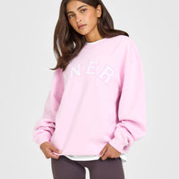 Foundations Oversized Oner Girlfriend Sweatshirt | Chalk Pink