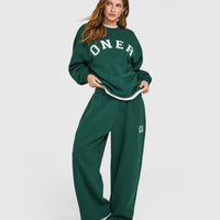 Foundations Oversized Oner Girlfriend Sweatshirt | Racing Green