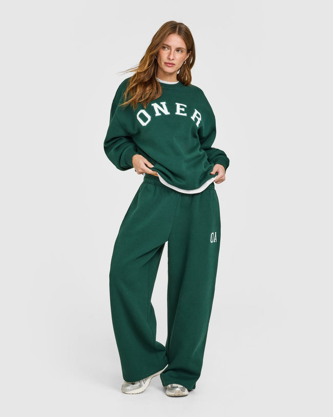 Foundations Oversized Oner Girlfriend Sweatshirt | Racing Green