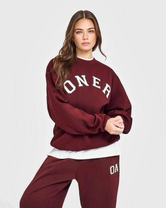 Foundations Oversized Oner Girlfriend Sweatshirt | Rosewood