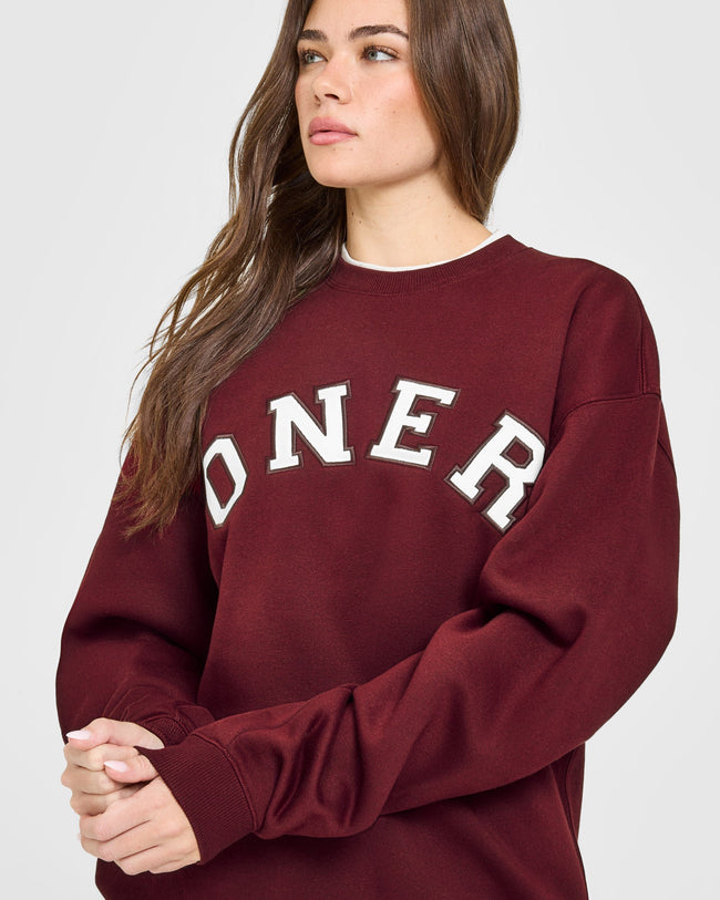 Foundations Oversized Oner Girlfriend Sweatshirt | Rosewood
