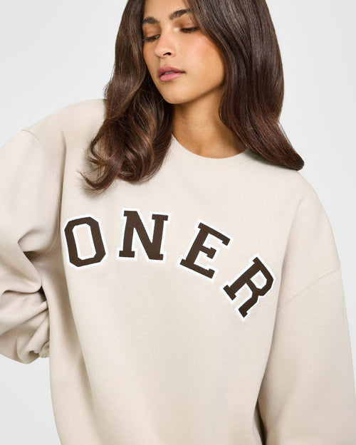 Foundations Oversized Oner Girlfriend Sweatshirt | Sand