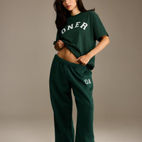 Oversized Oner Girlfriend Washed T-Shirt | Racing Green