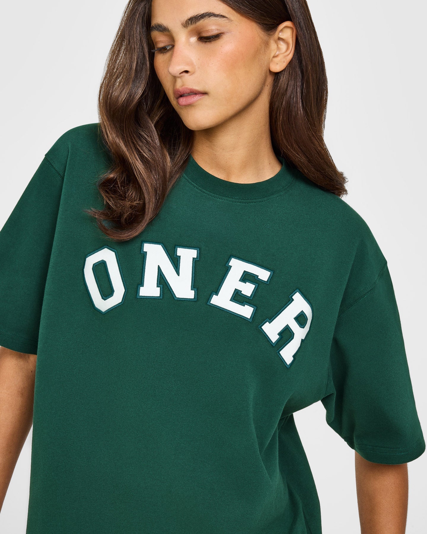 Oversized Oner Girlfriend Washed T-Shirt | Racing Green