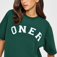 Oversized Oner Girlfriend Washed T-Shirt | Racing Green
