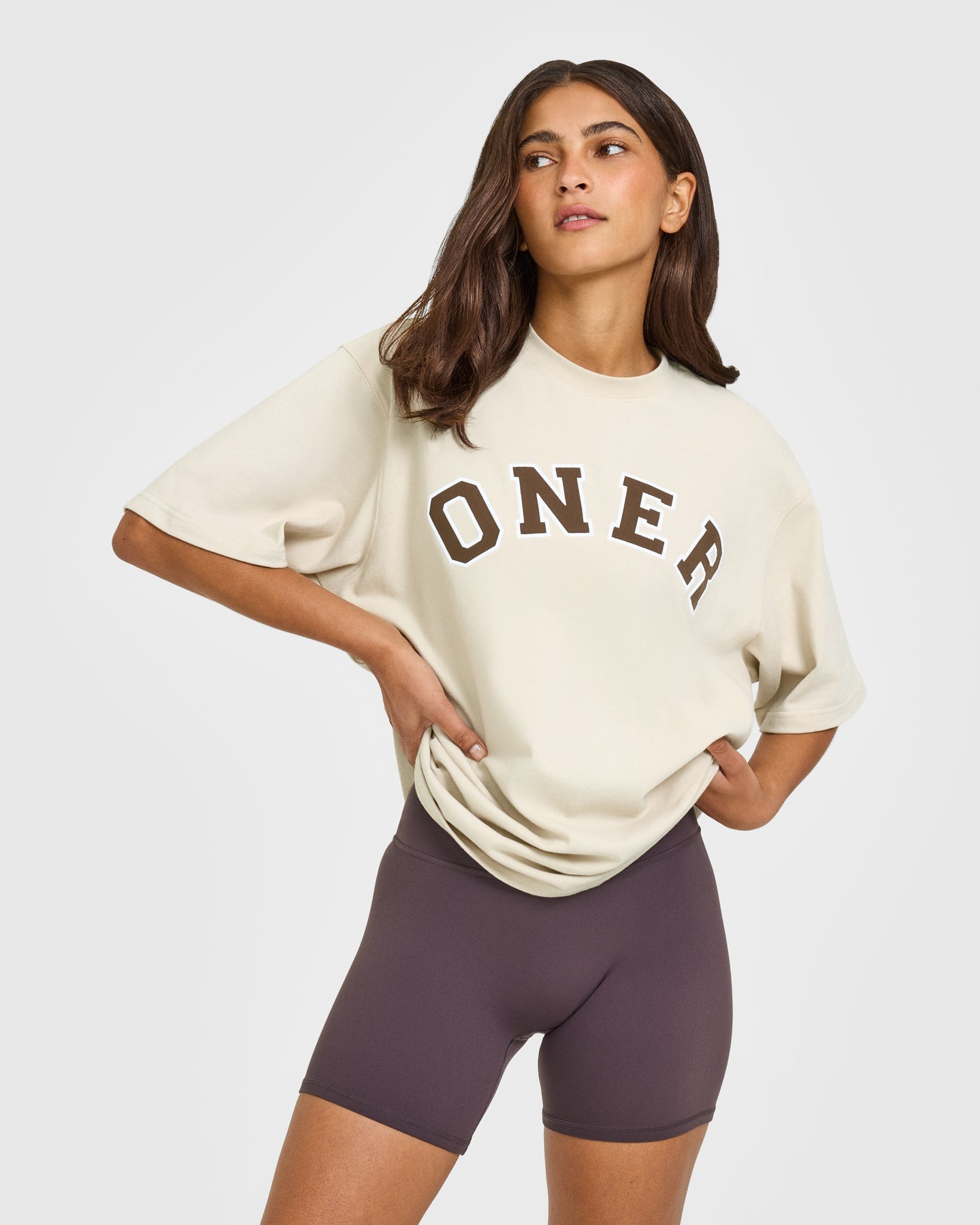 Oversized Oner Girlfriend Washed T-Shirt | Sand