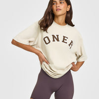 Oversized Oner Girlfriend Washed T-Shirt | Sand