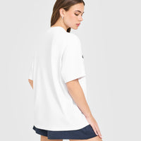 Oversized Oner Girlfriend Washed T-Shirt | White