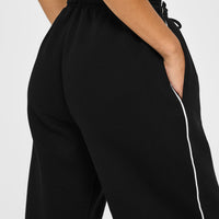 Jersey Tracksuit Straight Leg Joggers | Black