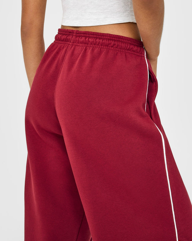 Jersey Tracksuit Straight Leg Joggers | Ruby Red