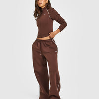 Jersey Tracksuit Zip Through Jacket | Espresso Brown