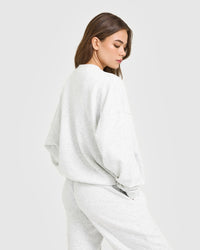 Mid Weight Sweatshirt | Light Grey Marl