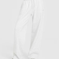 Mid Weight Relaxed Straight Leg Joggers | Light Grey Marl