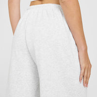 Mid Weight Relaxed Straight Leg Joggers | Light Grey Marl