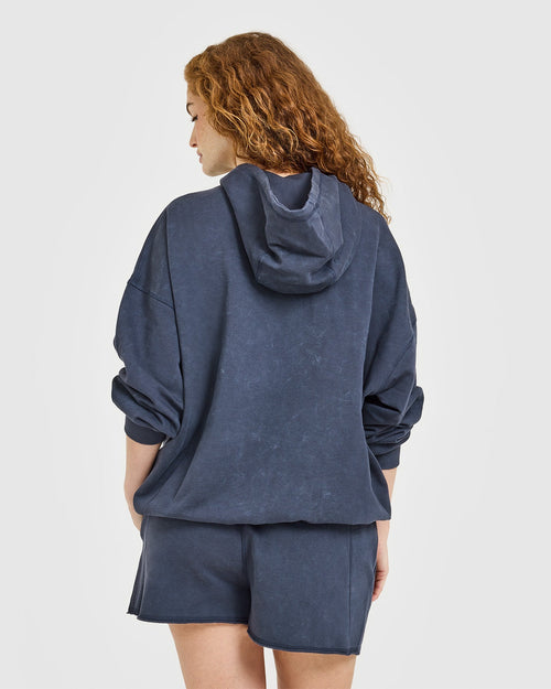 パーカー one sholder hoodie レディース FACE BOX PATCH ZIP UP SWEAT HOODIE（パーカー）｜X-girl