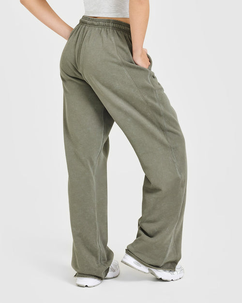 Raw Lounge Wide Leg Sweatpants | Washed Alpine Green