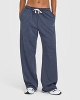 Raw Lounge Wide Leg Joggers | Washed True Blue