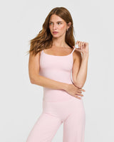 SoftMotion™ Strappy Vest with Built in Bra Shelf | Ballet Pink