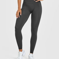 UnifiedMove High Waisted Leggings White Logo | Coal
