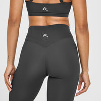 UnifiedMove High Waisted Leggings White Logo | Coal