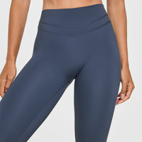 UnifiedMove High Waisted Leggings White Logo | True Blue