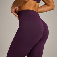 EnhanceLift™ Seamless Leggings with Gray Logo | Blackberry Purple