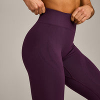 EnhanceLift™ Seamless Leggings with Gray Logo | Blackberry Purple