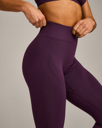 EnhanceLift™ Seamless Leggings with Gray Logo | Blackberry Purple