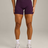 EnhanceLift™ Seamless Shorts with Gray Logo | Blackberry Purple